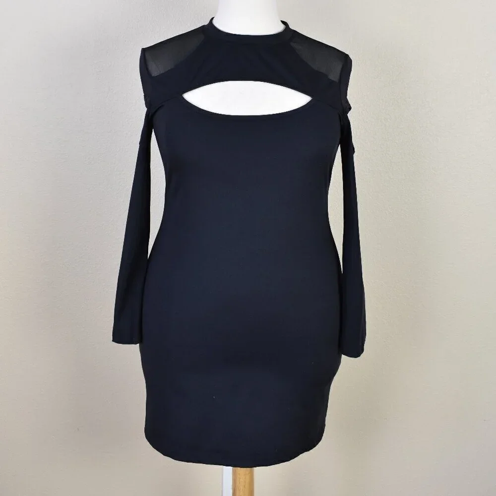 KILLSTAR Cosmic Shift Long Sleeve Cut-Out Bodycon Dress - 3XL - Picture 3 of 11